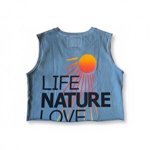 Freecity Blue Graphic Crop Top